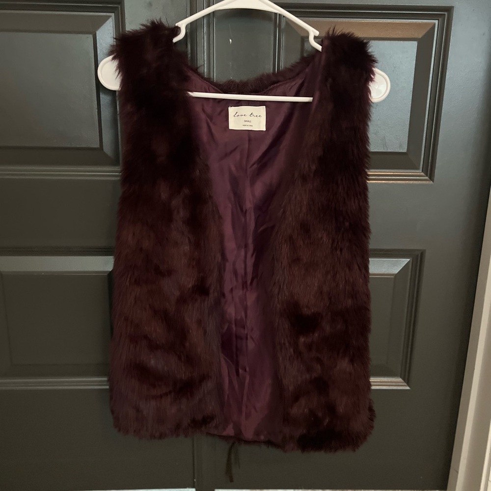 Purple Sleeveless Fur Vest